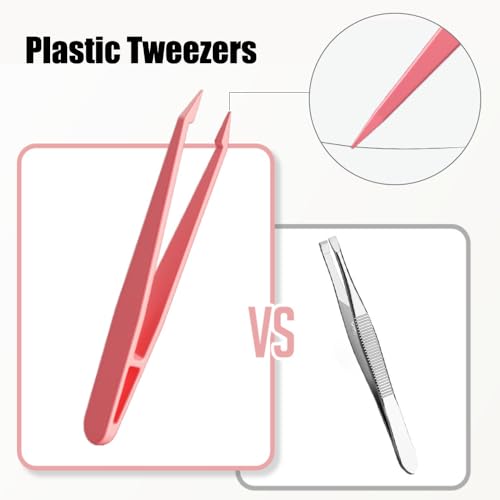 10 Pieces Plastic Tweezers, Anti-Static and Non-Slip Craft Tweezers for Electronics Repair, Soldering, DIY Crafts, Beads