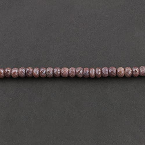 Pierre de lune pêche facettée 7mm LKBEADS perles rondelles argentées pour création