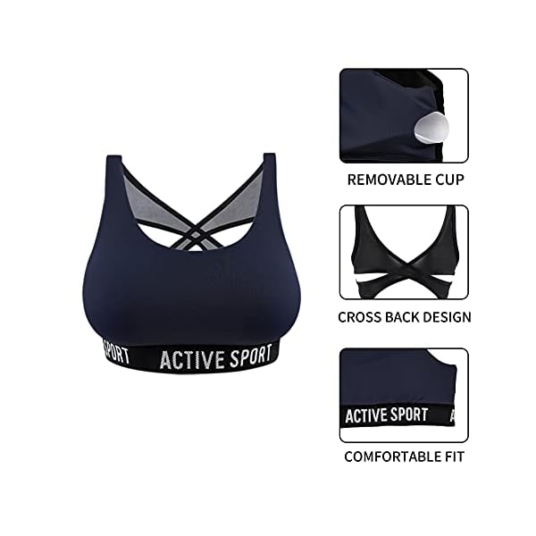 Womens-Sportswear-Set-Tracksuit-2-Pieces-Padded-Sports-Bra-and-34-Leggings-with-Pockets-Stretch-fit-Gym-Outfit Womens Sportswear Set 2 Piece Gym Outfit Padded Sports Bra and 3/4 Leggings with Pockets Stretch-fit Gym Clothes Italian Design (9672-Navy, S-M)