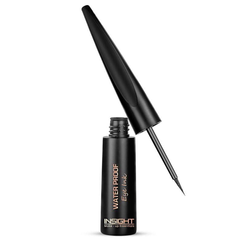 INSIGHT Waterproof Eye Ink | Quick Drying Formula | Matte Finish | Smudge Proof | Waterproof | Flexi Tip Brush - (Black) 6.5 g-image-3