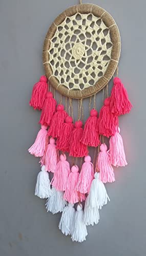 Image of Kavya Craft Present Crotches Pink Dream Catcher Wall Hanging for Home Decoration