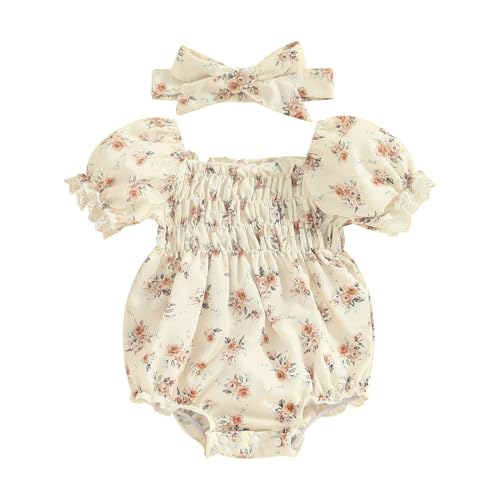 Kuriozud Newborn Infant Baby Girl Off Shoulder Ruffle Romper Bodysuit One Piece Jumpsuit Clothes