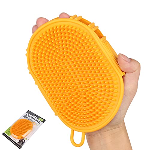 YUDOTE Pet Grooming Shampoo Brush,Soothing Massage Rubber Bristles Curry Comb,Bath Gloves for Dogs and Cats Easy Washing,Yellow YUDOTE Pet Grooming Shampoo Brush,Soothing Massage Rubber Bristles Curry Comb,Bath Gloves for Dogs and Cats Easy Washing,Yellow