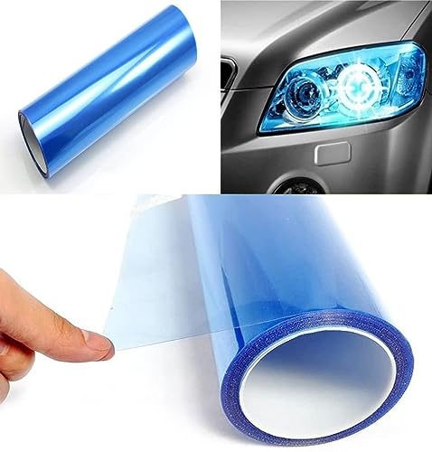 Image of KOMAS 12 inch X 48 inch Tint Vinyl Film Sticker Sheet Roll for Car Headlight, Tail Lights, Fog Lights with Squeegee + Cutter (Glossy Dark Blue)