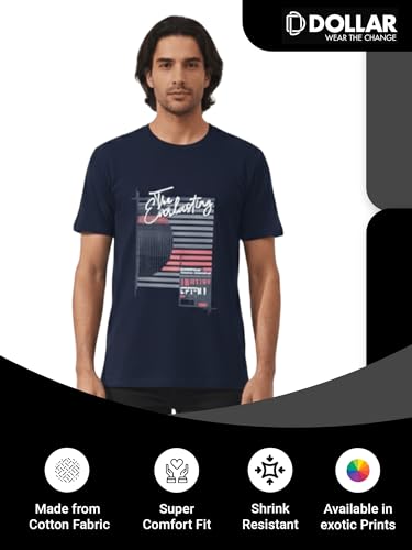 Image of Dollar Men's Pack of 1 Printed Non Zipper Round Neck T-Shirt