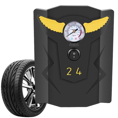 Inflador de neumáticos portátiles, compresor de aire de neumáticos para automóvil - Bomba de neumáticos de ciclismo eléctrico con manómetro digital | Accesorios de rueda y neumáticos inalámbricos rápi