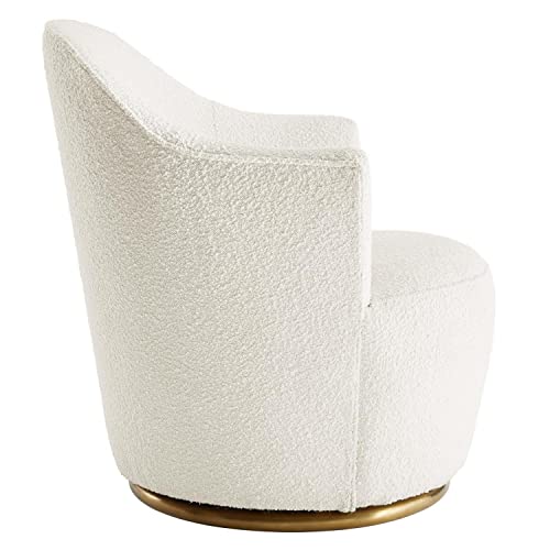 Sillón giratorio bouclé blanco miniatura 3