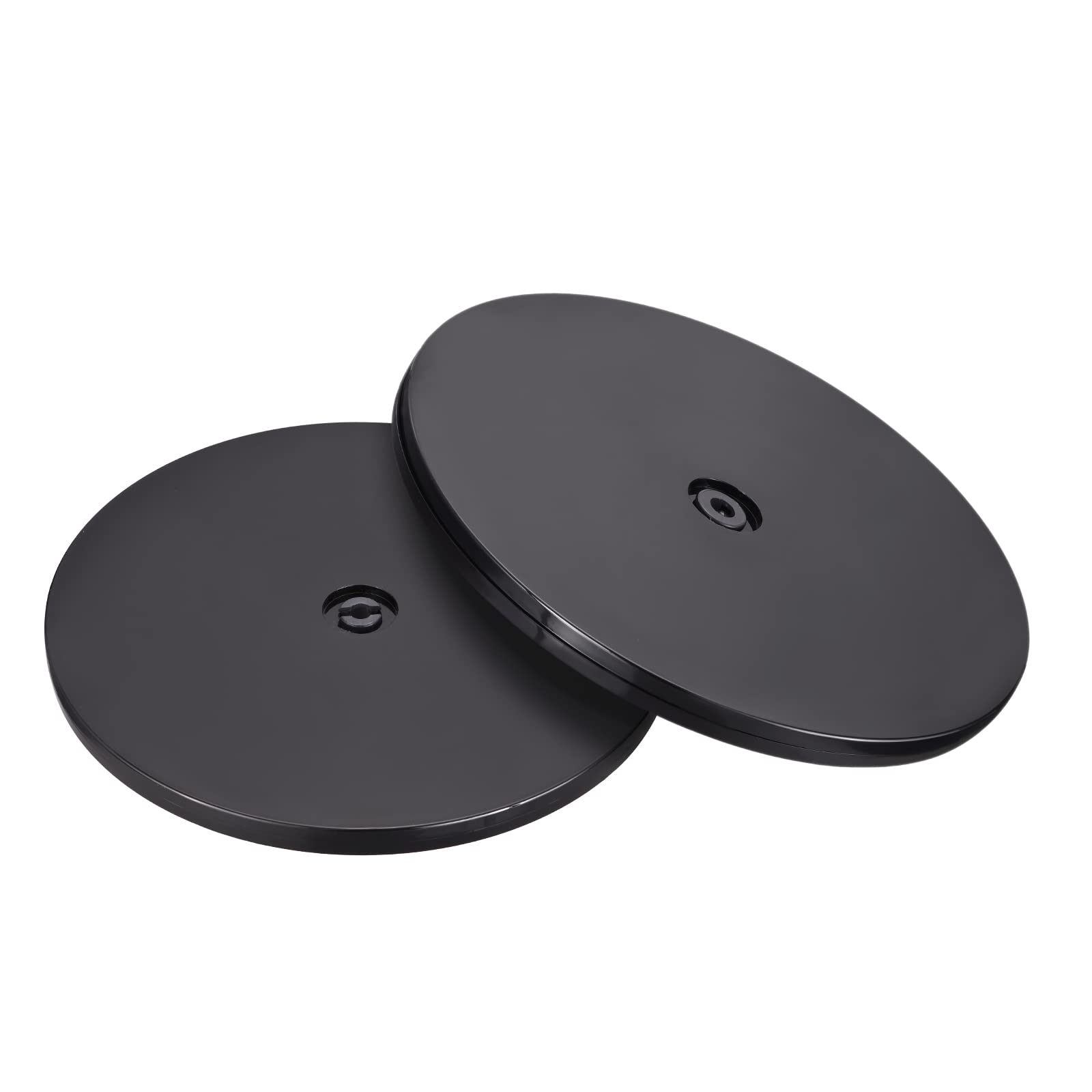 sourcing map 8inch Rotating Swivel Stand with Steel Ball Bearings Lazy Susan Base Turntable for Kitchen Corner Cabinets, Black Pack of 2