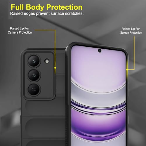 Image of Zapcase Back Case Cover for Realme 14x 5G | Compatible for Realme 14x 5G Back Cover | Liquid Silicon Magic Case with Camera Protection | Black