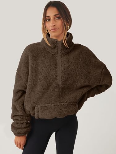 ANRABESS Sweatshirt for Women Zip Up Hoodies Cropped Pullover Fleece Hooded Sherpa Sweaters Tops 2025 Fall Winter Clothes2