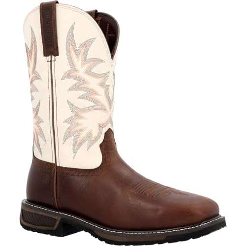 Durango mens Workhorse™ Chocolate Bone Steel Toe Western Work Boot