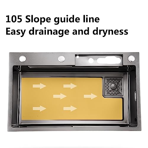 image for XLLYBZ Raindance Waterfall Sink, Kitchen Digital Rainfall Sink, Stainl
