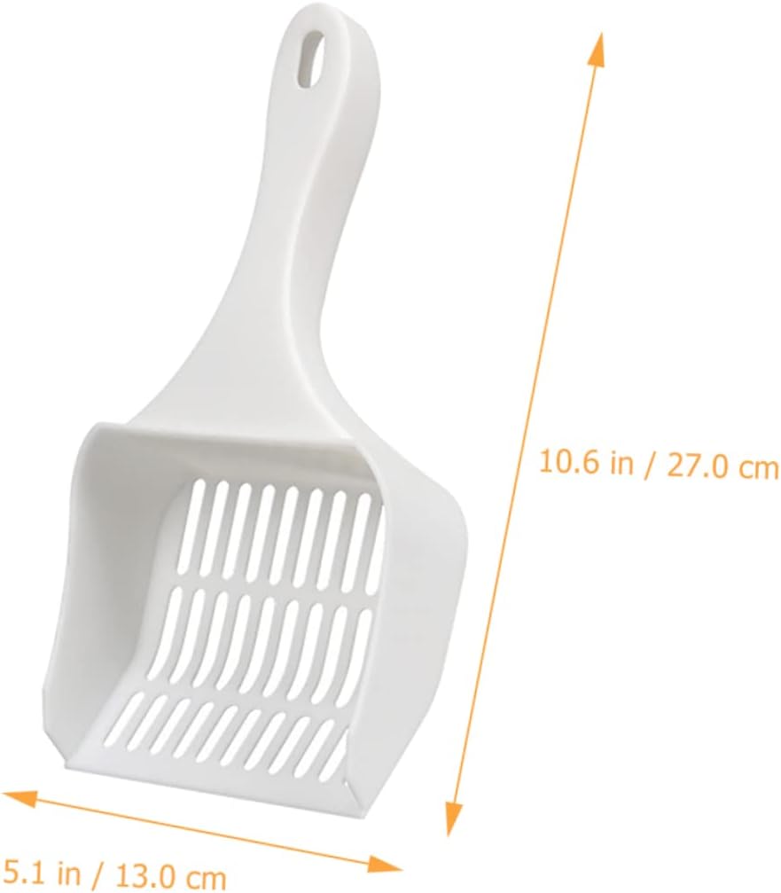 Portable Pet Cat Litter Scoop Convenient Handheld Cleaning Tool for Easy Waste Disposal White Design for Home Use