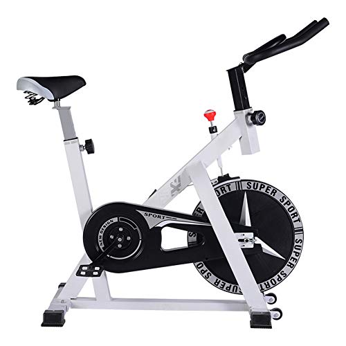 LOO LA Bicicleta de Ejercicio Interior, spin Bike Studio ciclos Ajustable manillares y Asiento a Bordo,White