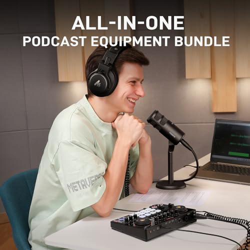 Image of MAONO Podcast Equipment Bundle: Audio Interface mixer with Dual XLR Input for Podcast Streaming - MaonoCaster E2 GEN2+PD100+MH700