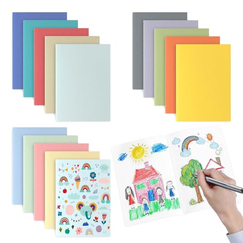 Carnets de notes vierges A5 multicolores avec couverture kraft souple