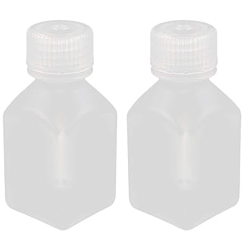 ELECTROPRIME 2Pcs 50ml PP Square Wide Mouth Seal Reagent Bottle Chemical Sample Bottle