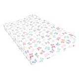 Hudson Baby Unisex Baby Cotton Changing Pad Cover, Pastel Butterfly, One Size