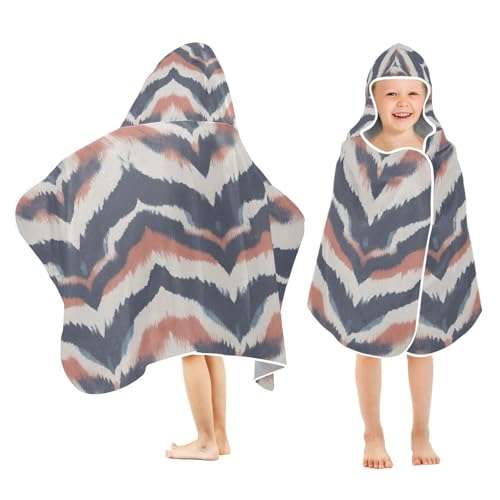 Kigai Vintage Curves Hooded Beach Towel for Kids Soft Absorbent Quick Dry Bath Towel with Hood Lightweight Toddler Shower Pool Bath Wrap for Boys Girls