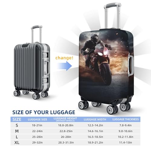 Elastic Travel Luggage Cover for Suitcase Tsa Approved Stretch Scratch-Resistant Suitcase Protector Cover Washable Man Ride A Motorcycle Baggage Covers Fits 18-32 Inch Luggage Case2