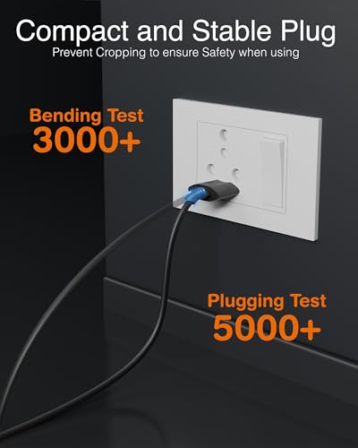 Image of FEDUS 16.4ft Long 22AWG Male to Female 2 Pin Power Extension Cord Wire, 6amp Indoor Outdoor Power Cord Extension Electrical Extender Power Cable for appliances, Electronics, and Power Tools