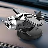 WIIYENA Solarbetriebenes rotierendes Flugzeug-Ornament für das Armaturenbrett, Innendekoration mit Lichtsensortechnologie und Propeller (schwarz)