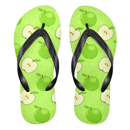 Green Fruits Dots Flip Flops for Beach Thong Sandals Anti-slip Lightweight Shower Shoes for Travel Summer Outdoor