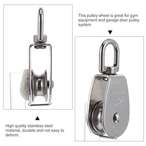 BESPORTBLE Polia de Rolamento Polias Giratórias de Aço Inoxidável Rolamento Duplex Destacável Rotaçã