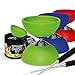 Produktbild Mister M | Einsteigerfreundliches Diabolo-Jonglierset | Diabolo Mehrfarbig getarnt mit Fester Achse | Aluminiumstäbe | Profi Diabolo Set with Kugellager and Leuchtend Options for Kids 6+