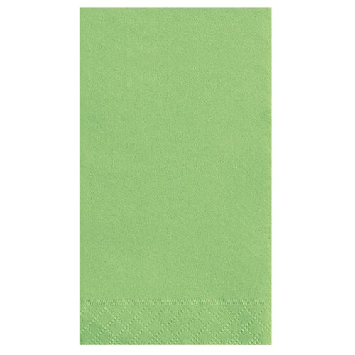 Image of Lime Green Solid Guest Towels - Pack Of 20 - Absorbent Paper Hand Napkins For Bathroom, Kitchen & Events