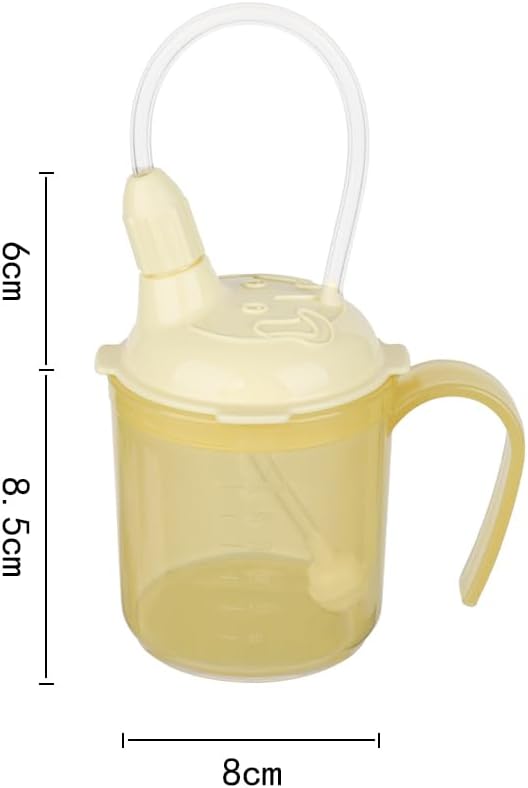 XGOPTS Elderly Care Cup Drinking Aids Feeding Cup for Disabled Bedridden Patients Adult Nursing Cup Flow Dysphagia Control Liquid Feeder Bottle Sippy Cups with Silicone Straw, 300ml - Image 7