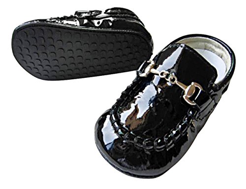 Trumfit Moccasin Baby Dress Shoes Leather and Patent Leather (1 (6-12M), Black Patent Leather)