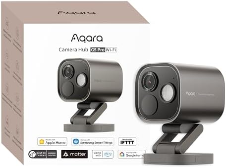 Aqara 4MP Camera Hub G5 Pro WiFi, True Color Night Vision Security Camera Outdoor, 2.4/5Ghz WiFi, HomeKit Secure Video, Thread Border Router, Local Detection, Thread/Zigbee, Supports Alexa,Google Home