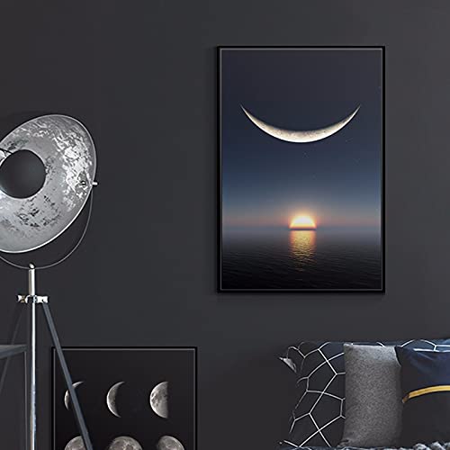 Kit diamant painting grand format lune soleil comme cadeau créatif pour adulte