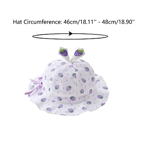 Preemie Girl Hats Infant Hat Summer Sun Hat Girl Breathable Large Brim Hat Fisherman Hat Sunscreen Sun (Pink, One Size)4