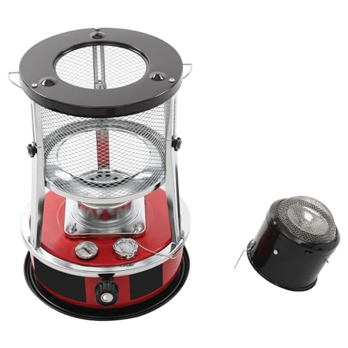 Chauffage au kérosène, 5,2 l, portable, multifonction, relevable, chauffage à pétrole puissant pour 18 heures de chaleur agréable, jusqu'à 18 m²