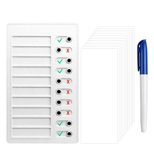 Tableaux Routine Emplois du Temps Quotidiens pour Enfants/Adultes - Tableau Magnétique Organisation Familiale, 20 Cartes Personnalisables, Listes de Tâches Vierges...