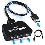 4K@60Hz HDMI Switch,【4K 60hz】HDMI 2.0 switch,Support HDCP2.2,HDR,1080P 3D,HDMI Switcher 3 in 1 out for Fire Stick,PS5,Sky Box,X BOX,Games Consoles,DVD,PC,Roku,fire cube Etc - With a HDMI Output Cable