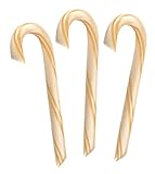 3 Natural Butterscotch Candy Canes, NO Corn Syrup, Hammonds Handmade 2 Oz Gold Stripe