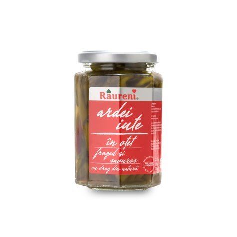 Raureni Hot Peppers in Vinegar - 12 oz.