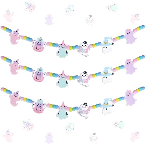 Kreatwow Pastel Halloween Birthday Decorations for Girl 3Pcs Hall...