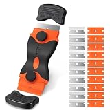 Adhesive Removal Scraper Double Headed Scraper Car Film Tool Used for Window Cleaning Stickers Dyeing Film Stickers Labels Silicone Glass Stove Top (Orange)