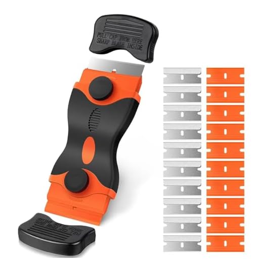 Adhesive Removal Scraper Double Headed Scraper Car Film Tool Used for Window Cleaning Stickers Dyeing Film Stickers Labels Silicone Glass Stove Top (Orange)