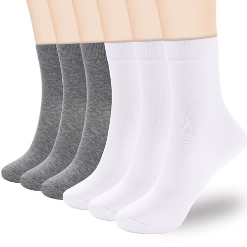 Image of Corlap Women's Thin Above Ankle Socks - 6Pairs Cotton Casual Bootie Dress Crew Socks-Gift Box