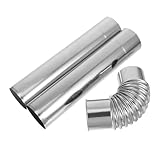 Abaodam 3pcs Stainless Steel Wood Stove Exhaust Pipe Kit 60x30cm with 60mm Elbow Chimney Extension