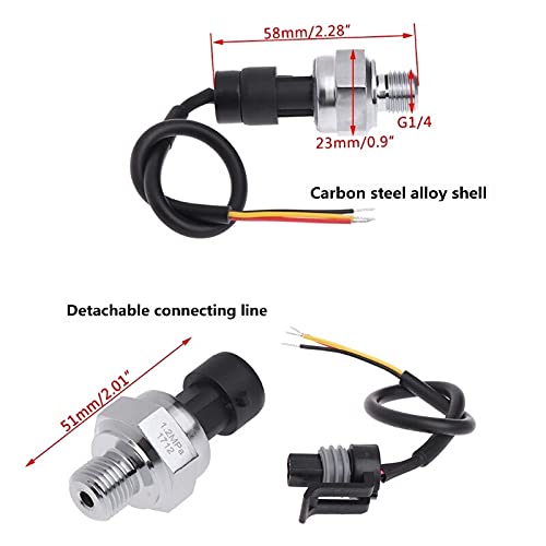 1pc DC 5V G1/4 Sensore di Pressione Trasmettitore Trasduttore di Pressione 1.2 MPa 174 PSI
