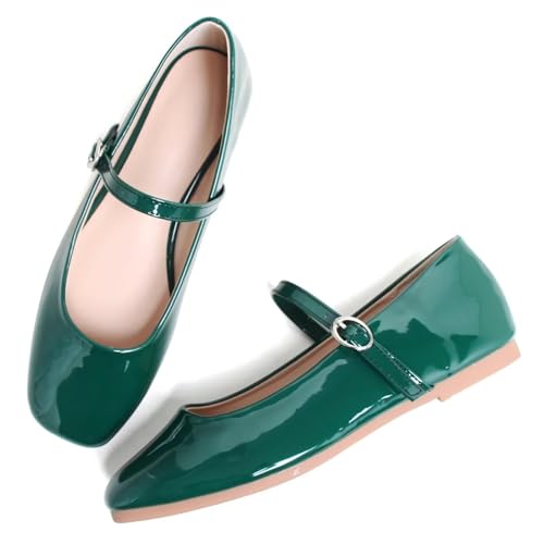 Image of LUXINYU Women's Slip on Flats,Classy Round Toe Solid Classic Mary Jane Ballet Dance Shoes Soft Comfortable PU Flat Shoes