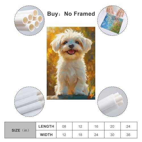 Cuadro en lienzo Shih Tzu de 50x75cm para decorar el salón 2
