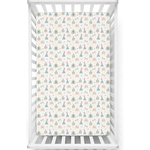 Image of Fitted Cot Crib Sheet | Bed Sheets for Newborn Baby Crib Mattress | Deep Pocket All Round Elastic Fitted Crib Sheet for Baby| Size 132 cm x 71 cm | Crib Sheets - 28 inchx52 inch | Little Princess