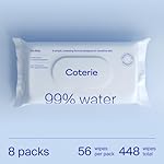 Coterie Baby Wipes for Sensitive Skin, Plant-Based and Plastic-Free Fibers, 99% Water, Hypoallergenic, pH Balanced, Unscented, Clean and Gentle Baby Essentials, 8 Pack, 448 Count - Image 2